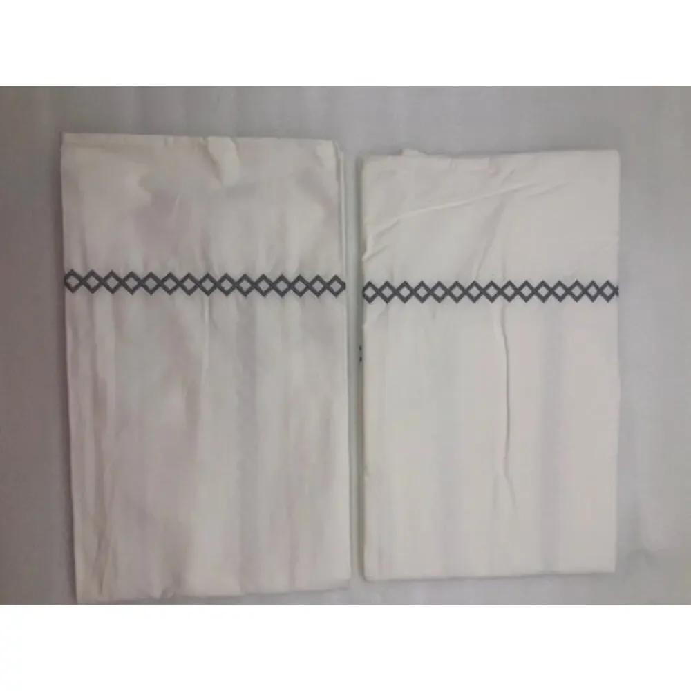 Embroidered oversized King Pillowcase 53X115cm 2pcs White By Rivolta Please READ